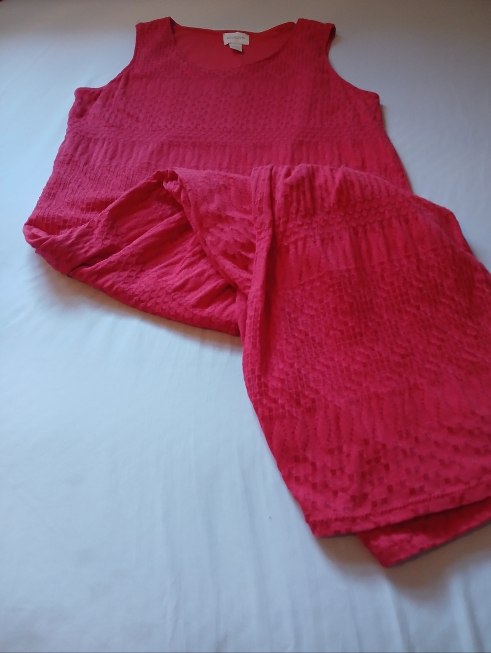 Chico's Size 12 Vibrant Textured Scoop Neck Maxi Dress - Picture 9 of 13